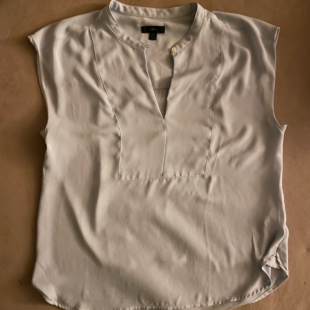 Drapey Cap Sleeve Blouse in Slate Blue